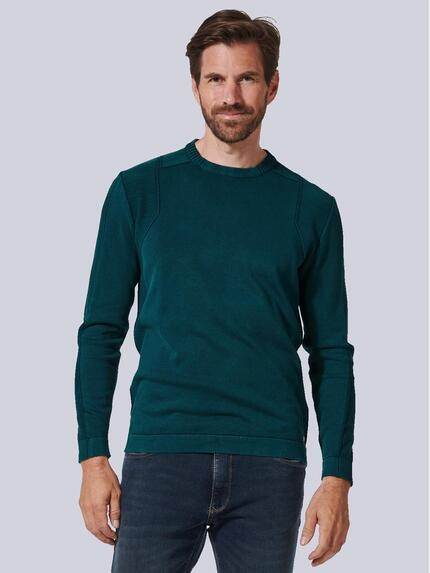 engbers Pullover uni Petrolblau