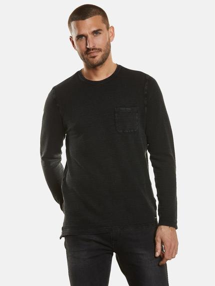 emilio adani Langarm-Shirt strukturiert Schwarz