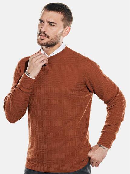 emilio adani Herren Pullover aus Merinowolle Orange 32064 emilio adani Herren Pullover aus Merinowolle Orange 32064