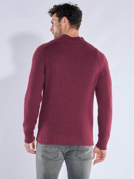 emilio adani Herren Strickpullover mit Stehkragen Magenta 39718 emilio adani Herren Strickpullover mit Stehkragen Magenta 39718