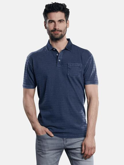 engbers Poloshirt gestreift Indigoblau