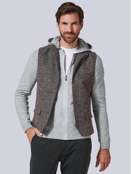 engbers Sakko-Weste mit Zipper Dunkelbraun