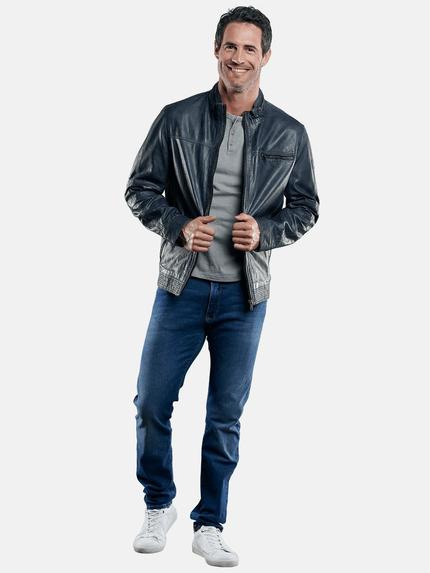 engbers Herren Rustikale Lederjacke Saphirblau 29063 engbers Herren Rustikale Lederjacke Saphirblau 29063