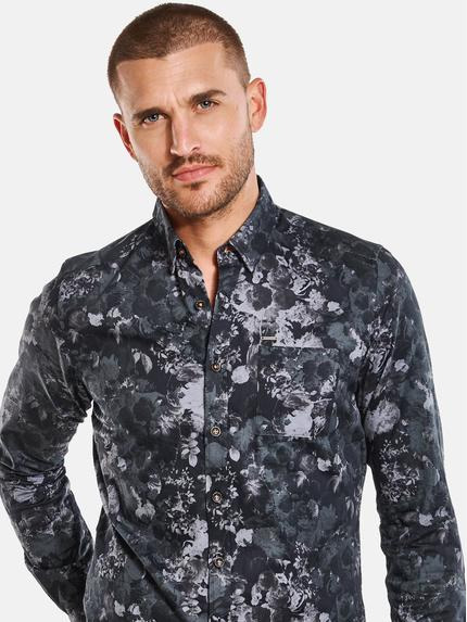 emilio adani Herren Langarm-Hemd aus nachhaltiger Baumwolle Grau 34147 emilio adani Herren Langarm-Hemd aus nachhaltiger Baumwolle Grau 34147