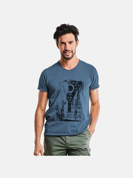 emilio adani Rundhals T-Shirt Marineblau