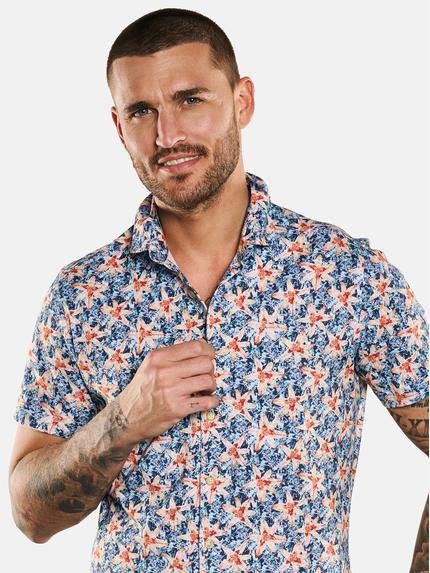 emilio adani Herren Kurzarm-Hemd gemustert Orange 33080 emilio adani Herren Kurzarm-Hemd gemustert Orange 33080