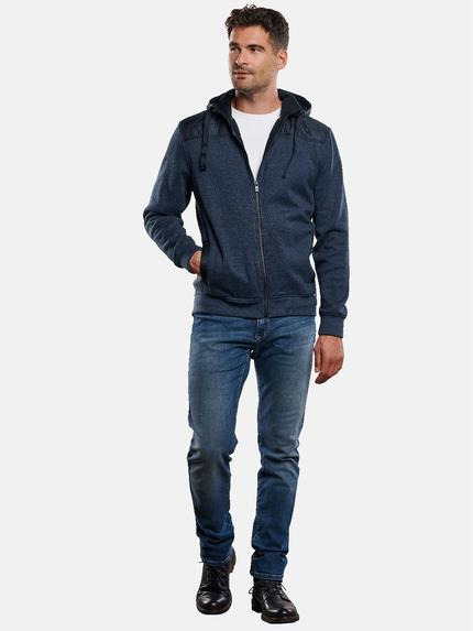 engbers Herren Sweatjacke mit Nylonkapuze Blau 32296 engbers Herren Sweatjacke mit Nylonkapuze Blau 32296