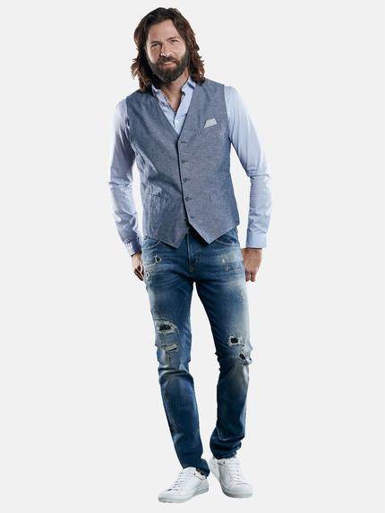 emilio adani Herren Dezent gestreifte Sakko Weste Blau 29155 emilio adani Herren Dezent gestreifte Sakko Weste Blau 29155