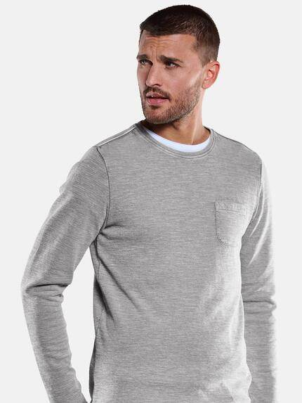 emilio adani Herren Langarm-Shirt dezent gemustert Grau 33420