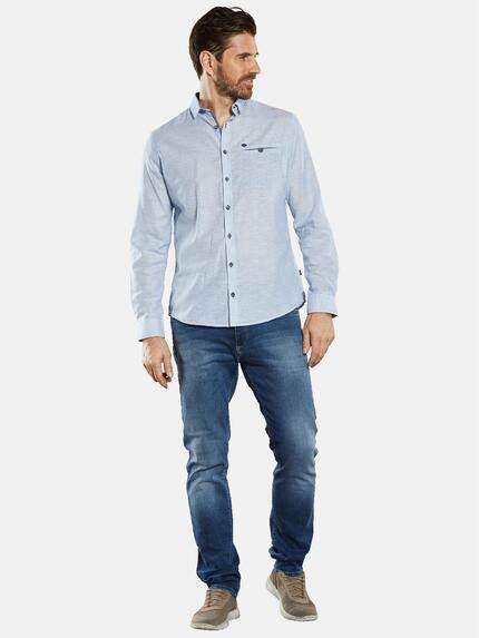 engbers Herren Langarm-Hemd uni Blau 34469 engbers Herren Langarm-Hemd uni Blau 34469