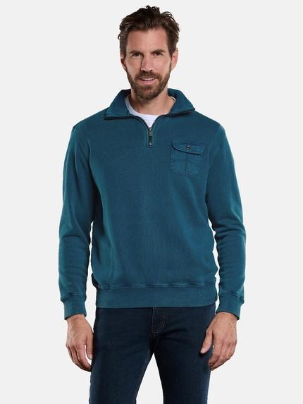 engbers Sweatshirt mit Stehkragen Petrolblau