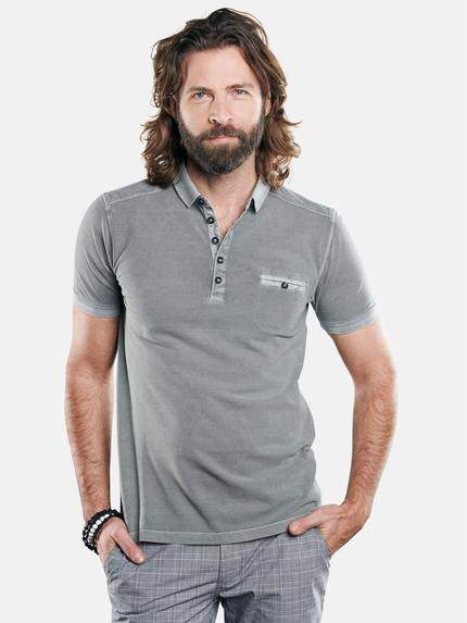 emilio adani Sportives Poloshirt mit schmaler Passform Dunkelgrau