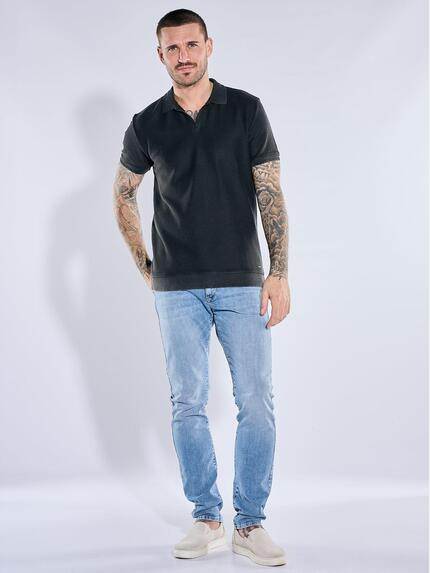 emilio adani Herren Modisches Poloshirt mit Struktur Anthrazit 40529