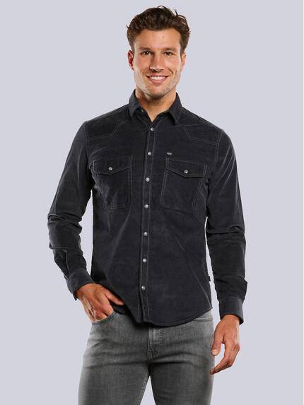 engbers Herren Overshirt aus Cord Grau 33639