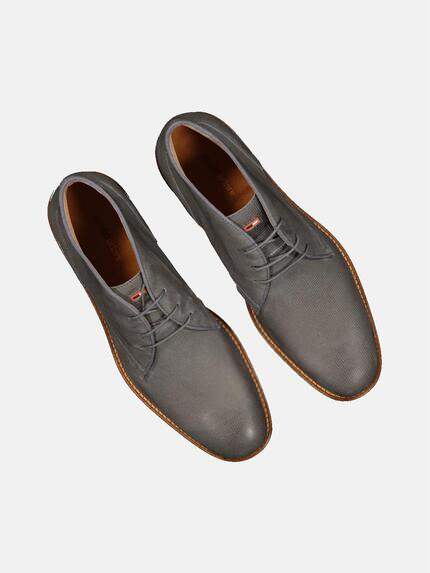 emilio adani Herren Lederschuh im Mid-Cut-Design Hellgrau 33040