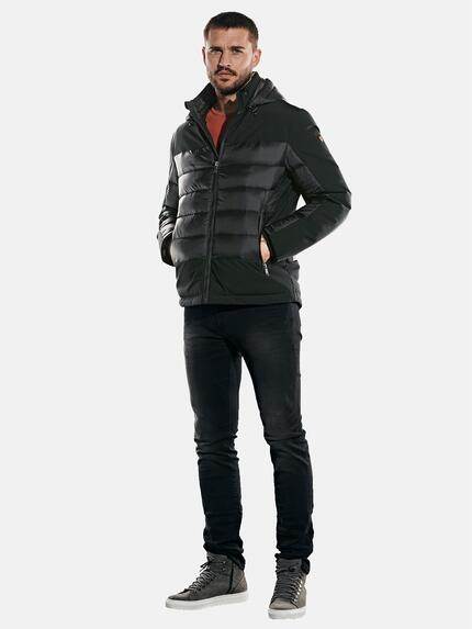 emilio adani Herren Jacke im Materialmix Schwarz 31889 emilio adani Herren Jacke im Materialmix Schwarz 31889