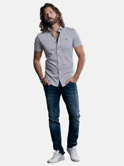 emilio adani Herren Hemd aus angenehmer Jersey-Ware Blau 29498 emilio adani Herren Hemd aus angenehmer Jersey-Ware Blau 29498