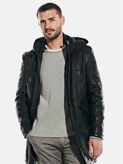 emilio adani Lederjacke Schwarz