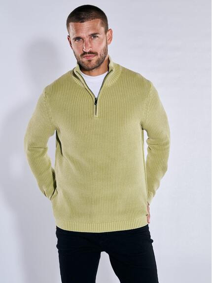 emilio adani Pullover mit Troyerkragen Hellgruen