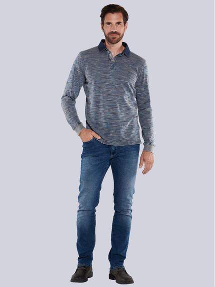 engbers Herren Langarm-Shirt mit Polo-Kragen Grau 35636 engbers Herren Langarm-Shirt mit Polo-Kragen Grau 35636