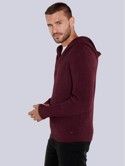 emilio adani Pullover mit Kapuze Dunkelrot