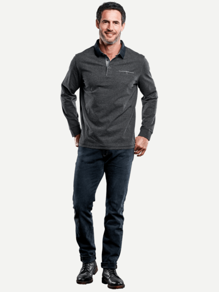 engbers Herren Poloshirt langarm Blau 28837 engbers Herren Poloshirt langarm Blau 28837