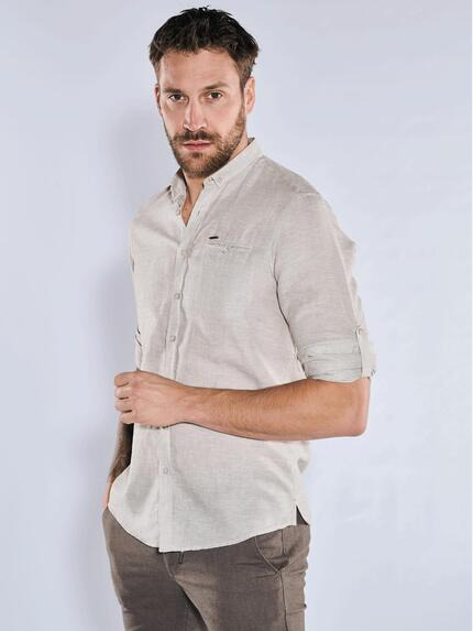 emilio adani Langarm-Hemd uni Braunbeige