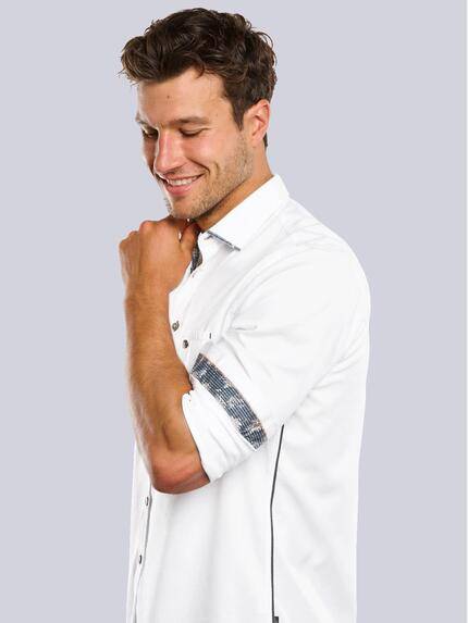 engbers Herren Langarm-Hemd mit Galonstreifen Reinweiss 33467 engbers Herren Langarm-Hemd mit Galonstreifen Reinweiss 33467