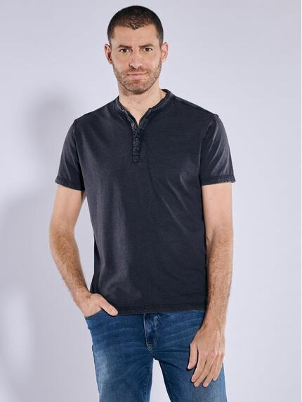 engbers Henley-Shirt uni Saphirblau
