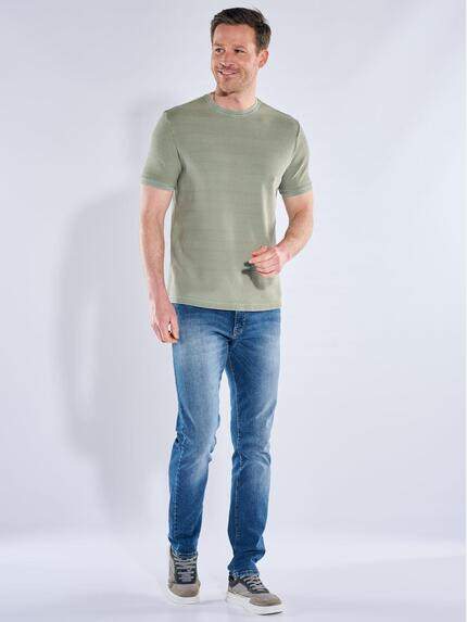 engbers Herren Strukturiertes T-Shirt im Streifendesign Gruen 40499 engbers Herren Strukturiertes T-Shirt im Streifendesign Gruen 40499