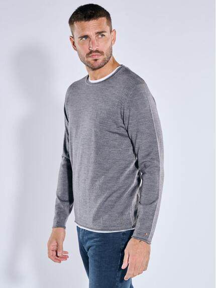 emilio adani Herren Pullover aus Merinowolle Silbergrau 39631 emilio adani Herren Pullover aus Merinowolle Silbergrau 39631