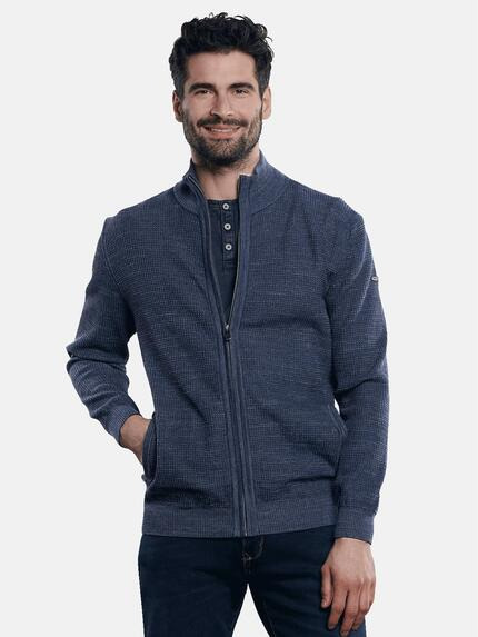engbers Strickjacke mit feiner Struktur Saphirblau