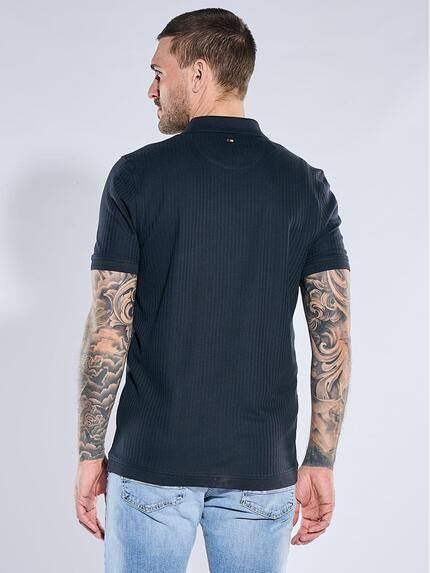 emilio adani Herren Poloshirt mit Knopfleiste Saphirblau 40790