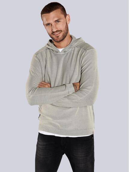 emilio adani Pullover mit Kapuze Hellgrau
