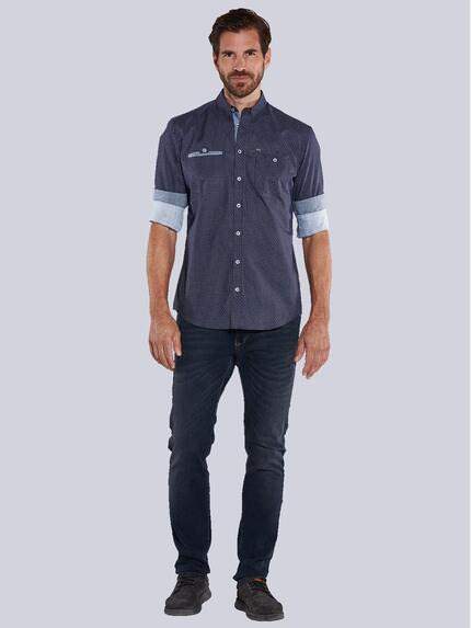 engbers Herren Langarm-Hemd gemustert Blau 36165 engbers Herren Langarm-Hemd gemustert Blau 36165