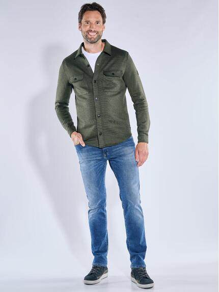 engbers Herren Sweatshirt im Overshirt-Design Oliv 39221