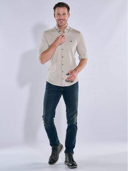 engbers Herren Hemd uni Beige 39595