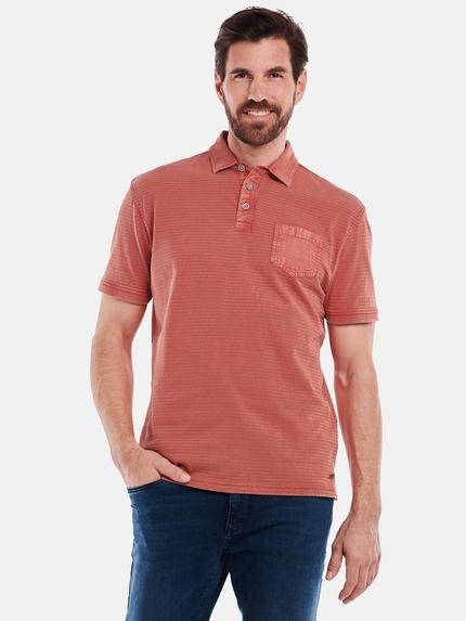 engbers Polo-Shirt gestreift Signalrot