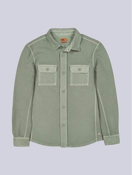 emilio adani Herren Overshirt strukturiert Gruen 39165