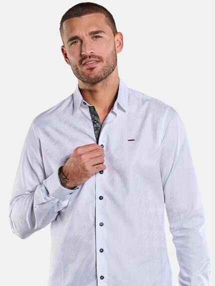 emilio adani Herren Langarm-Hemd strukturiert Weiß 33795 emilio adani Herren Langarm-Hemd strukturiert Weiß 33795