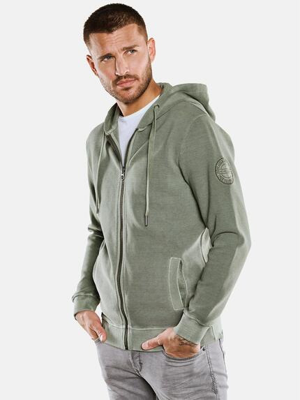 emilio adani Sweatjacke mit Ottomanstruktur Oliv