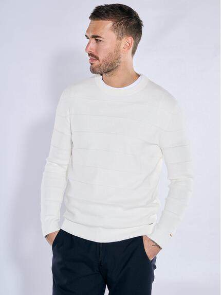 emilio adani Pullover strukuriert Naturweiss