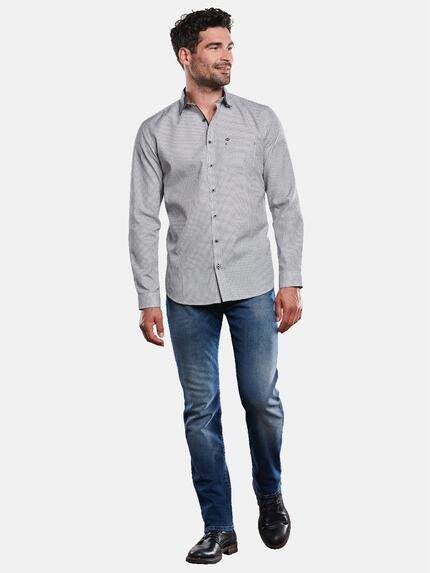 engbers Herren Langarm-Hemd gemustert Saphirblau 31685 engbers Herren Langarm-Hemd gemustert Saphirblau 31685