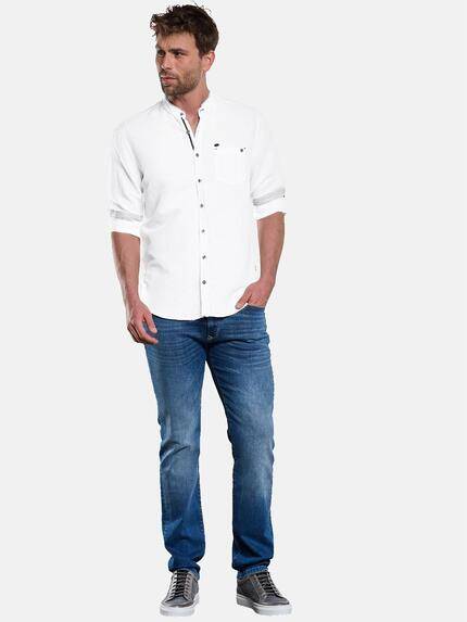 engbers Herren Langarm-Hemd mit Leinen-Anteil Reinweiss 33011 engbers Herren Langarm-Hemd mit Leinen-Anteil Reinweiss 33011