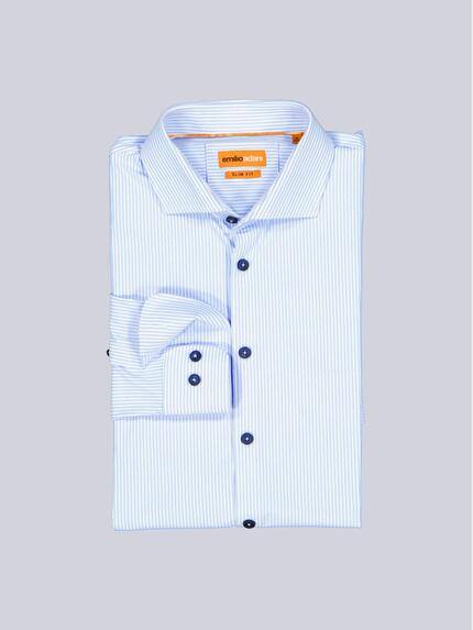 emilio adani Herren Funktionshemd mit feiner Streifenoptik Hellblau 40220