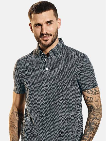 emilio adani Herren Poloshirt gemustert Blau 31705 emilio adani Herren Poloshirt gemustert Blau 31705