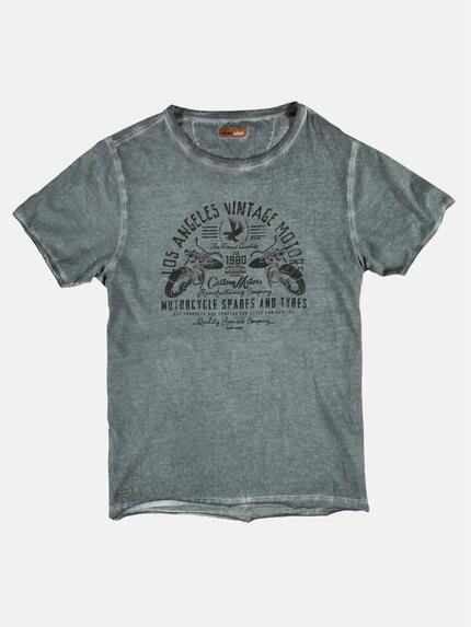 emilio adani Herren Rundhals T-Shirt Grau 25214