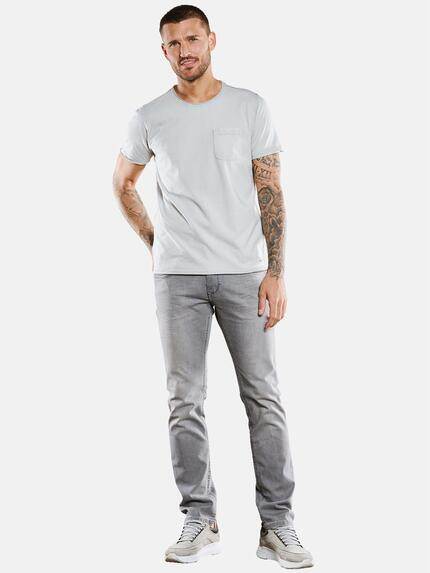 emilio adani Herren T-Shirt in Ottoman-Qualität Grau 33415 emilio adani Herren T-Shirt in Ottoman-Qualität Grau 33415