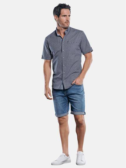 engbers Herren Gemustertes Hemd mit Jersey-Anteil Marineblau 29717 engbers Herren Gemustertes Hemd mit Jersey-Anteil Marineblau 29717