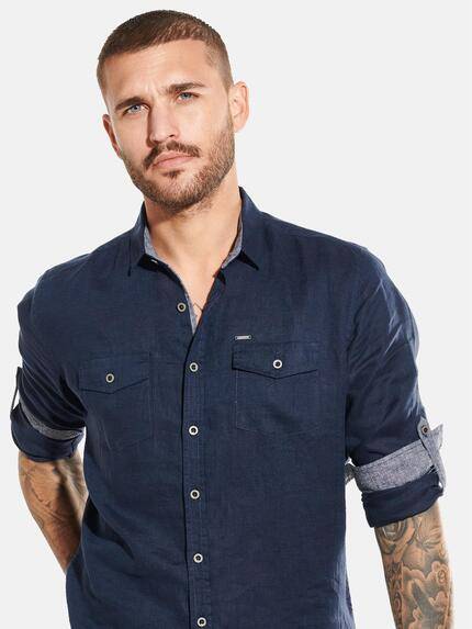emilio adani Herren Hemd langarm uni Blau 31802 emilio adani Herren Hemd langarm uni Blau 31802